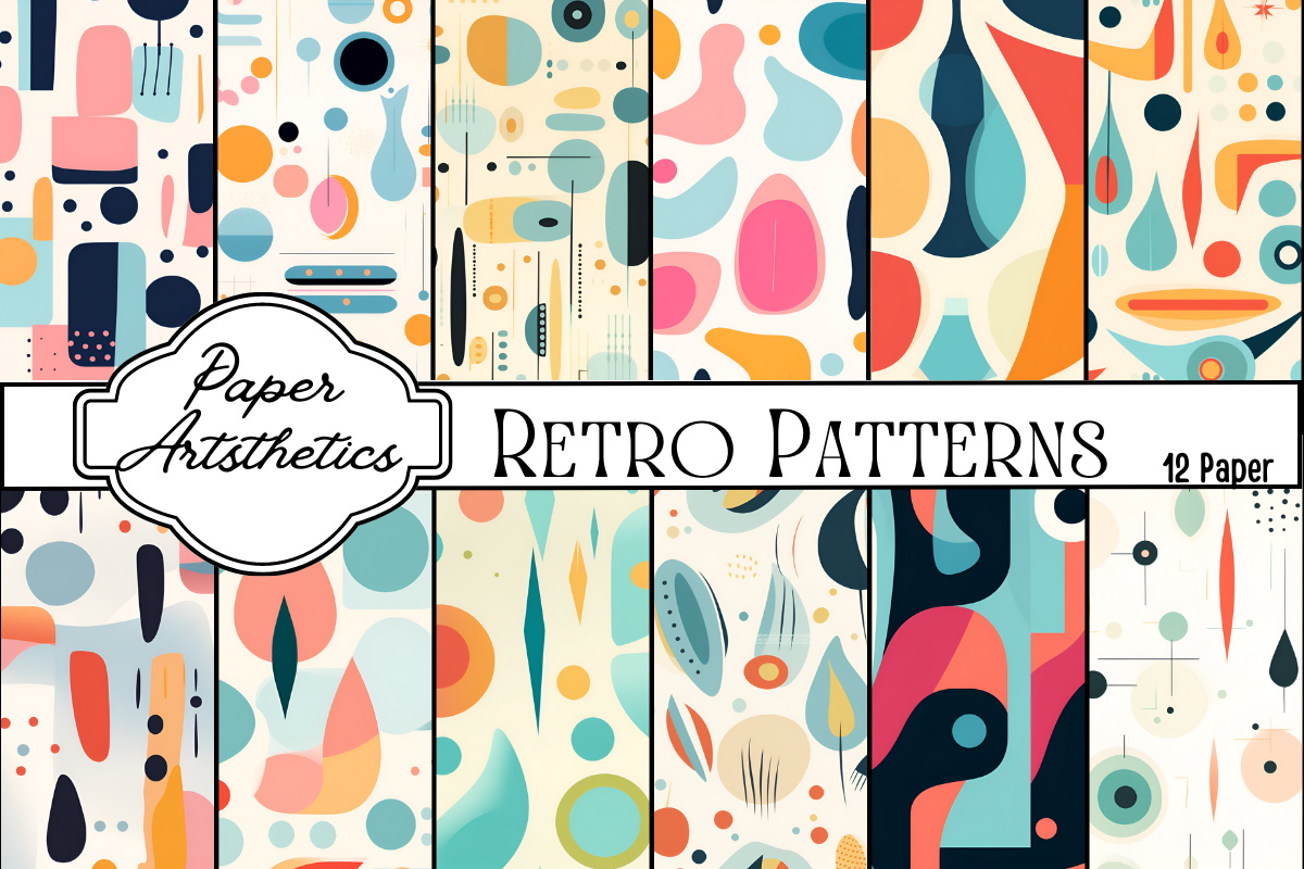 Retro Patterns Digital Paper