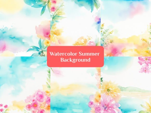 02. Watercolor Summer Backgrounds Illustration Fonds d'Écran Par Design_love