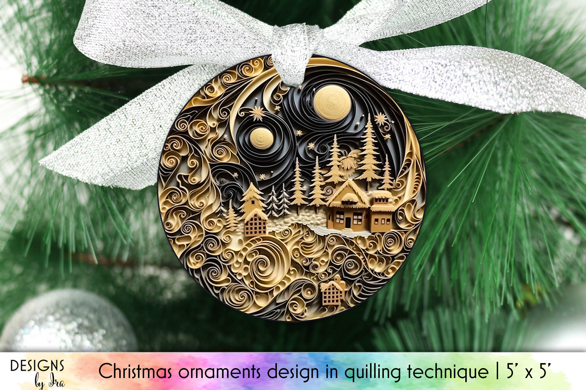 3D Quilling Christmas Ornament Design Grafik Von Designs by Ira · Creative Fabrica