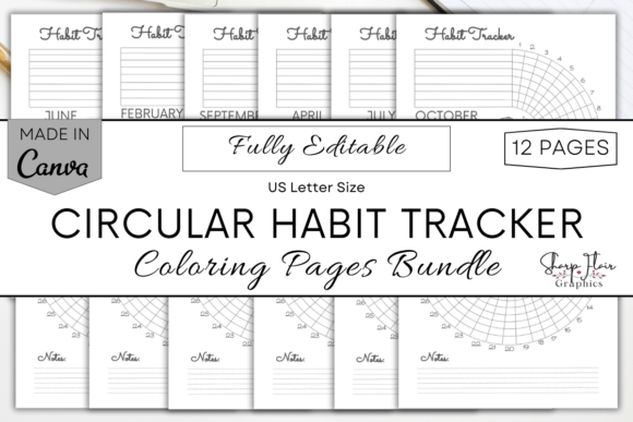 Habit Tracker | Editable Canva Template Graphic by Sharp Flair Graphics ...