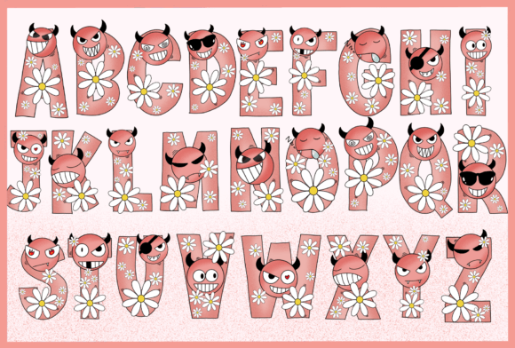 Devil Daisy Font PNG with transparent background - Preview 1