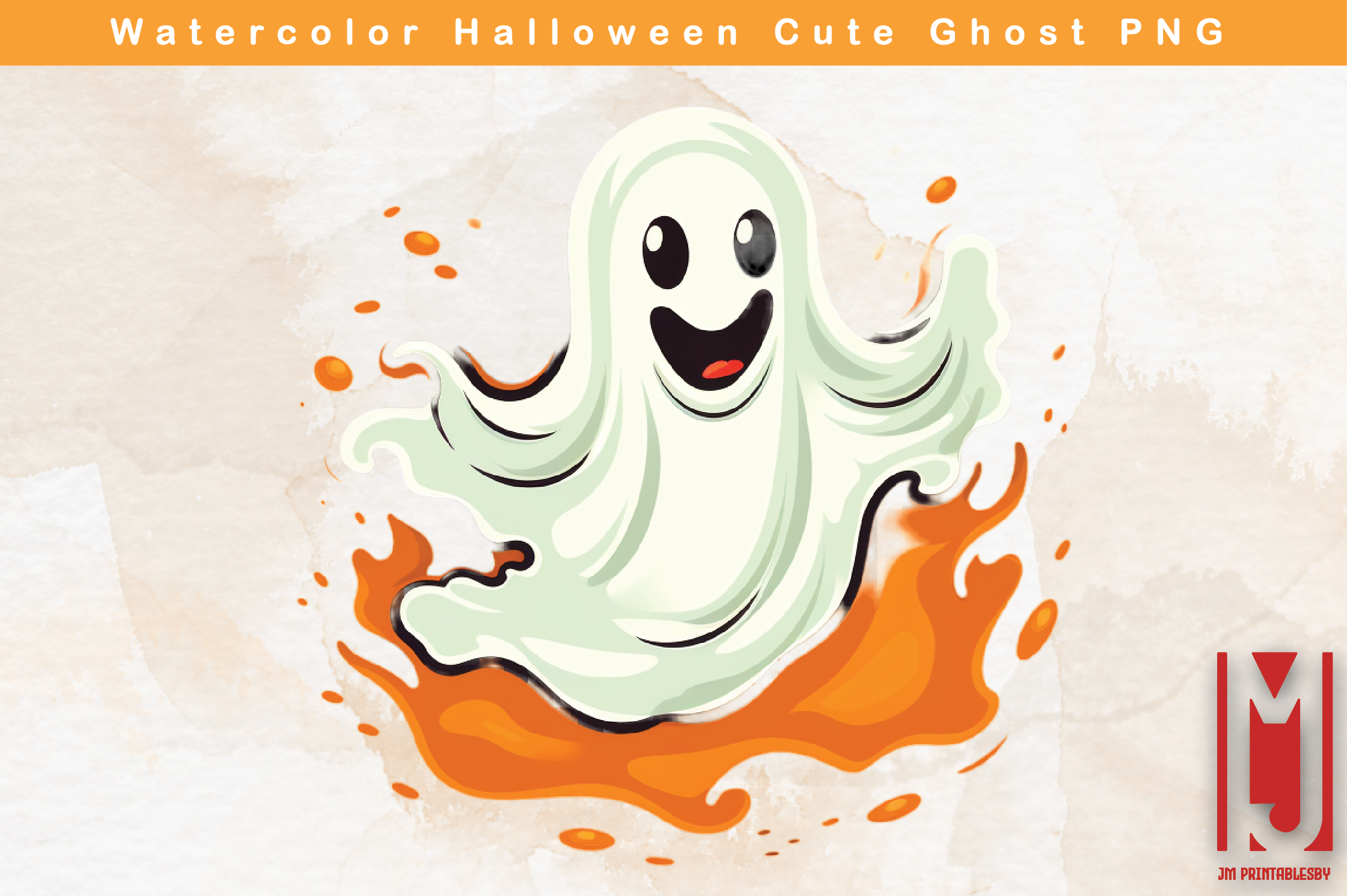 Halloween Cute Ghost Graphic by JM Printablesby · Creative Fabrica