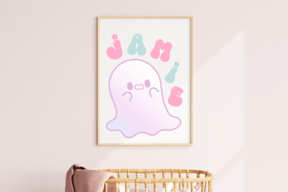 Kawaii Ghost Font PNG with transparent background - Preview 2