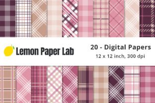 Pink Plaid Digital Background Graphic by Lemon Paper Lab · Creative Fabrica