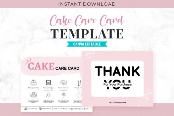 Printable Cake Care Card Template Pdf Graphics