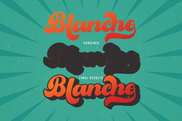 Retro Blanche Font PNG with transparent background - Preview 1