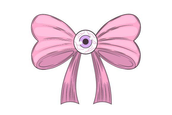 Pastel Goth Bow with Eye