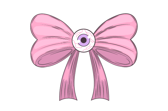 Pastel Goth Bow with Eye