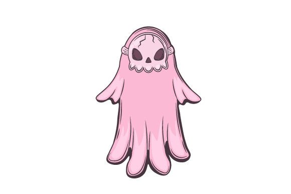Pastel Goth Ghost with Skull Mask