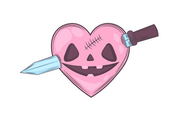 Pastel Goth Heart with Knife