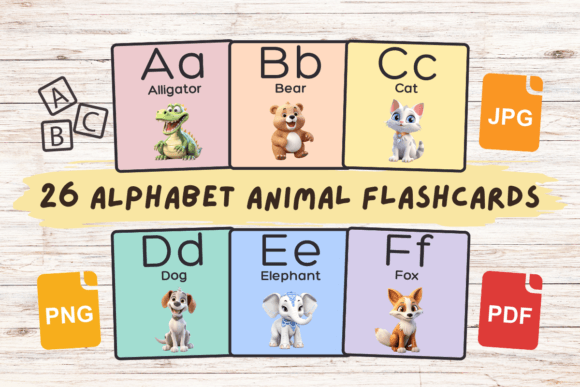 20 Alphabet Animal Flashcards for Kids