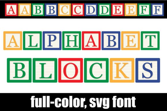 Alphabet Blocks Color Fonts Font By Illustration Ink