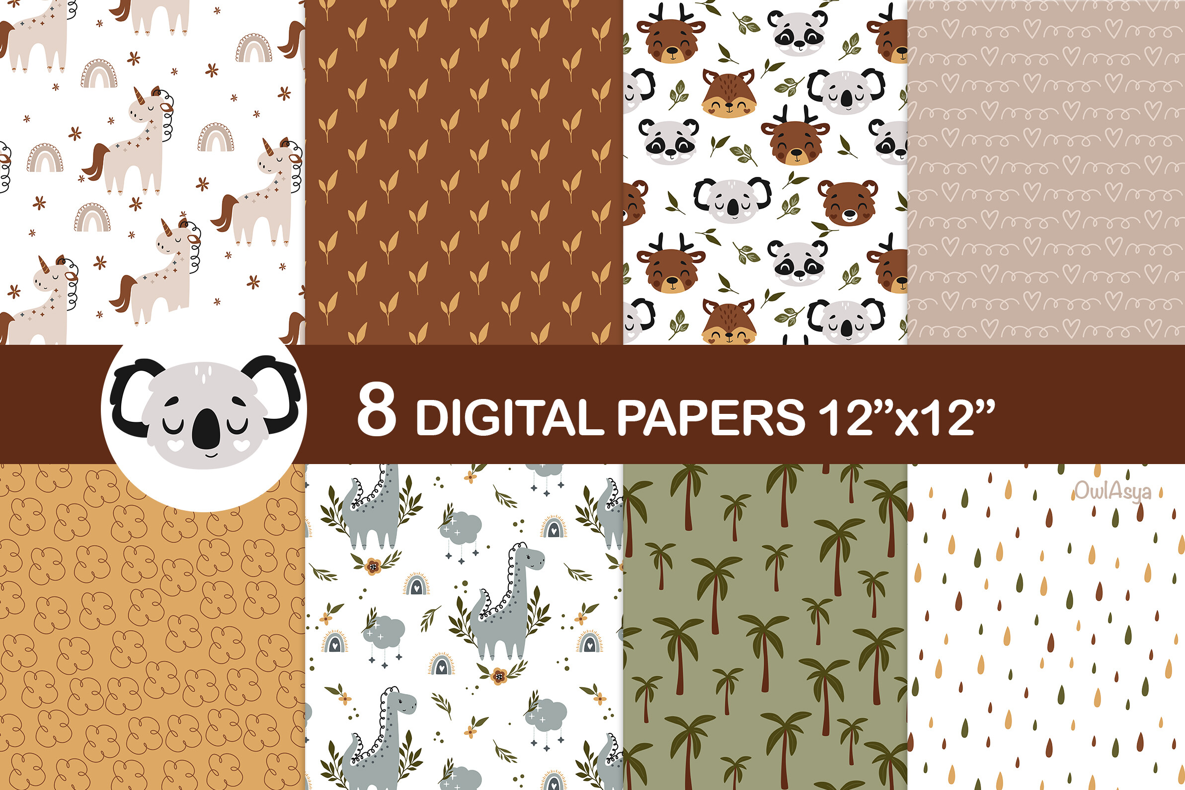 Boho Animal Pattern Animal Seamless Pattern, Boho Animals Graphic by owlasyashop · Creative ...
