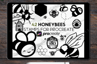 Honey Bee Procreate Stamp Brush Set Graphic by HalieKStudio · Creative ...