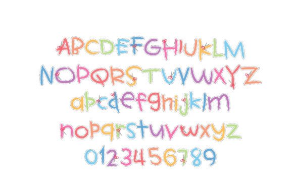 Kid's Cutout Font PNG with transparent background - Preview 1