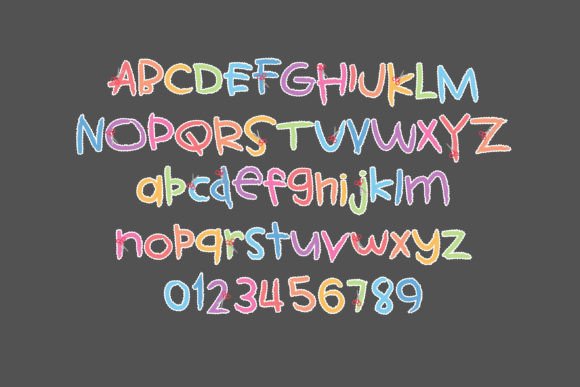Kid's Cutout Font PNG with transparent background - Preview 2