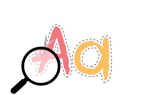 Kid's Cutout Font PNG with transparent background - Preview 5