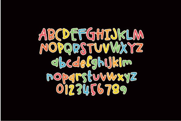 Kindergarten Colors Font PNG with transparent background - Preview 2