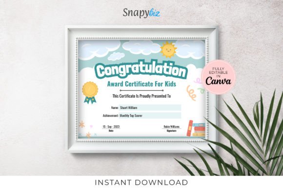 Printable Award Certificate for Kids