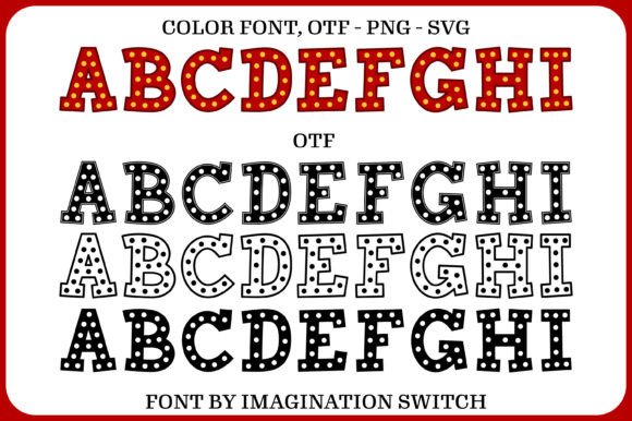 Red Show Font PNG with transparent background - Preview 1
