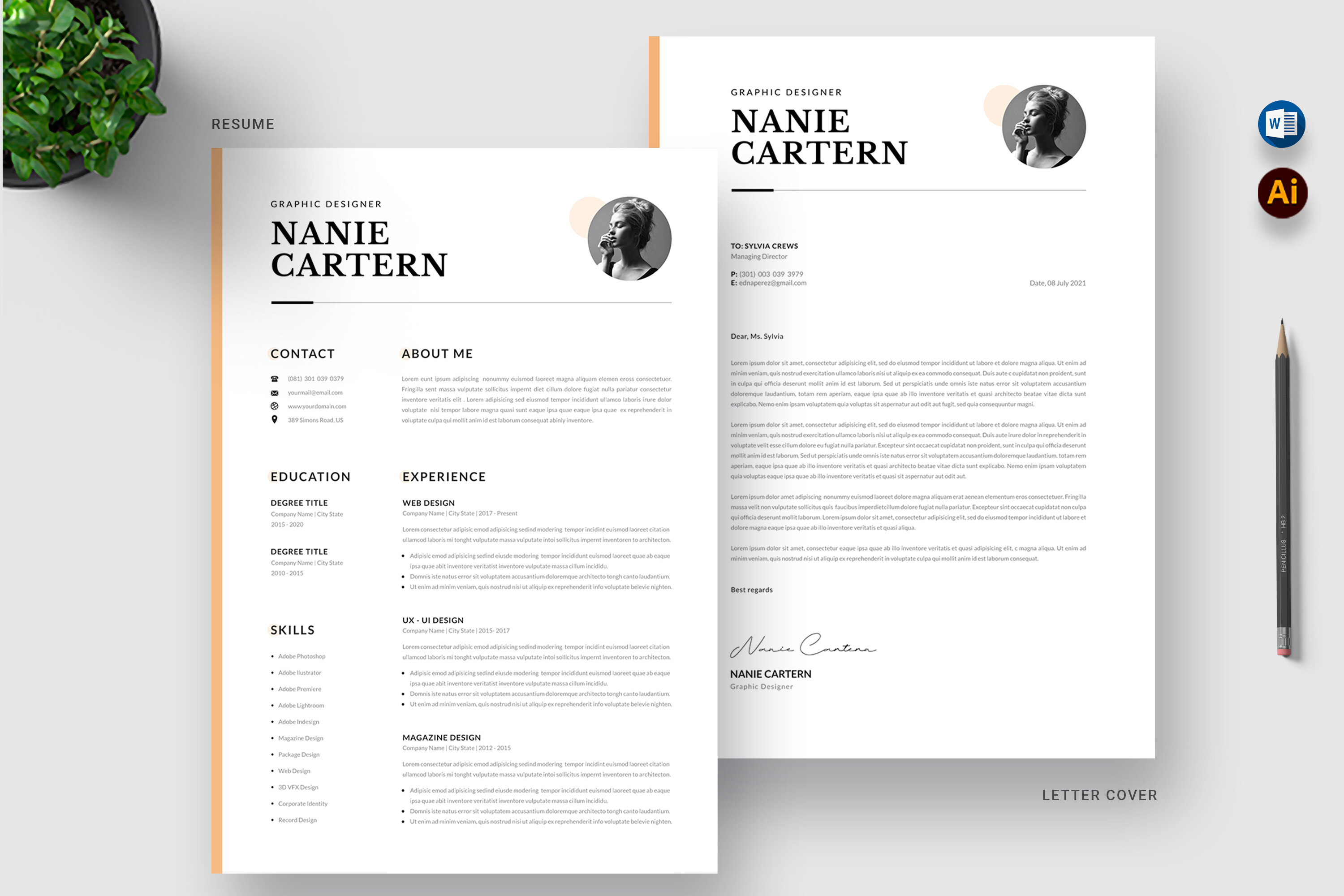 Resume Word Template Graphic by NanoAgency · Creative Fabrica