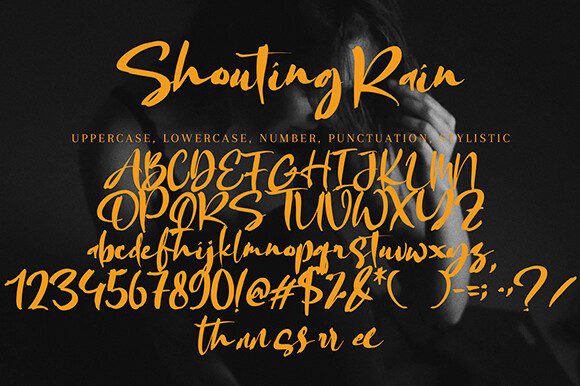 Shouting Rain Font PNG with transparent background - Preview 5