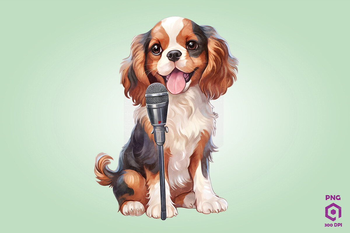 Singer Spaniel Dog Clipart Graphic by Quoteer · Creative Fabrica
