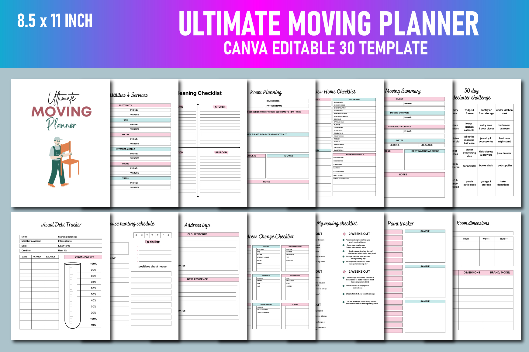Ultimate Moving Planner Canva KDP