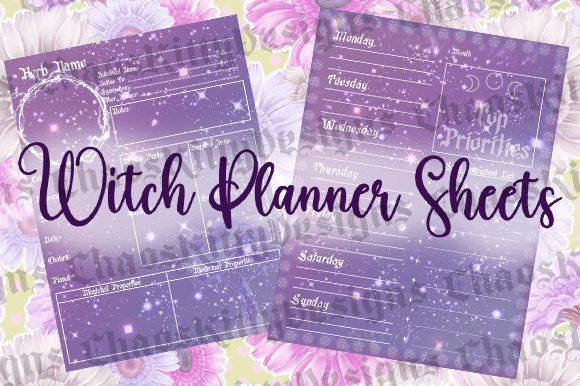 Witch Planner Sheets