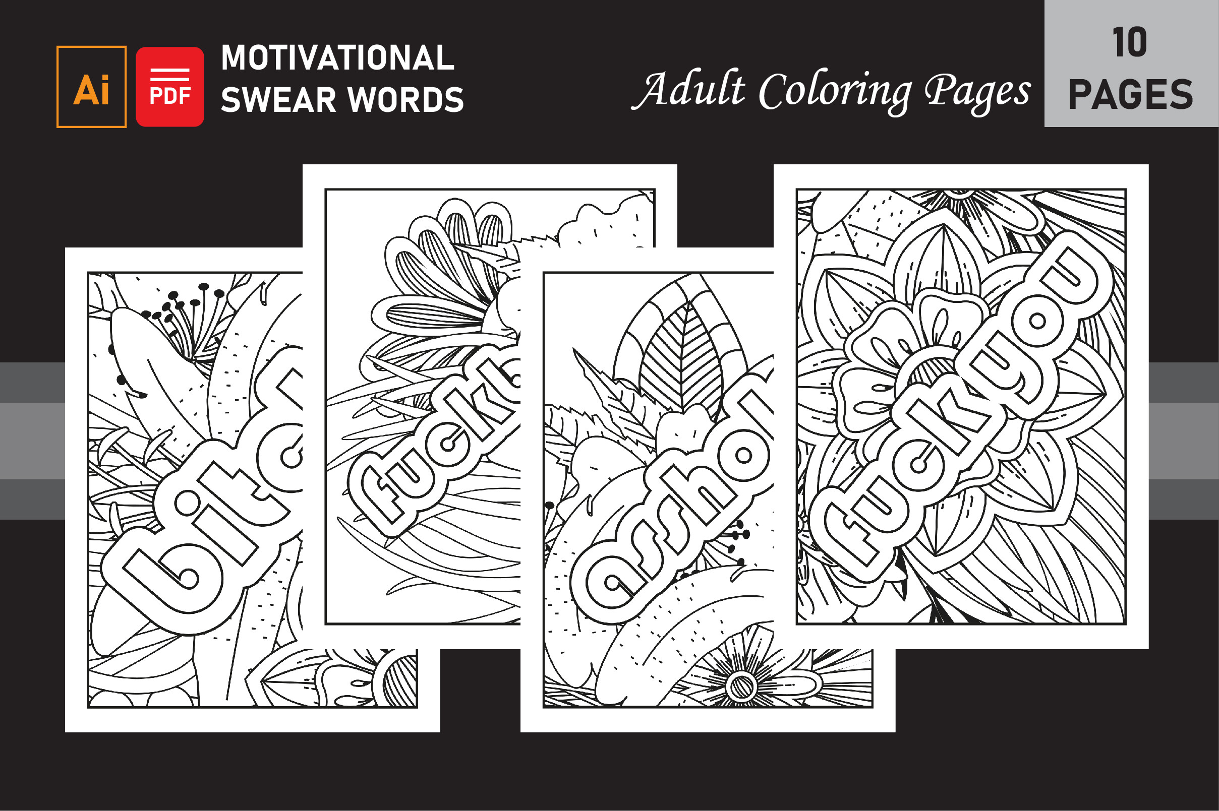 ADULT Motivational Swear Words Coloring Pages