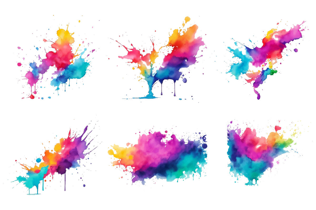 Abstract Ink Splash Brush Stroke Set Graphic by pixeness · Creative Fabrica