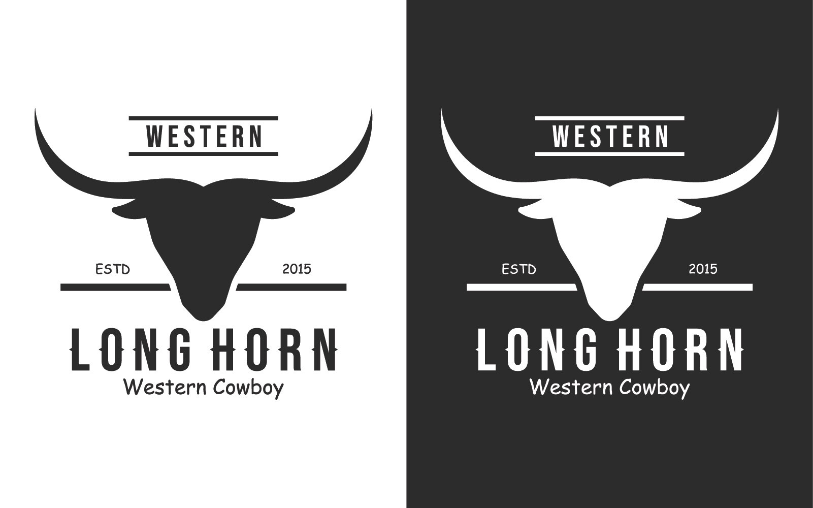 Bull Long Horns Vector Logo Icon