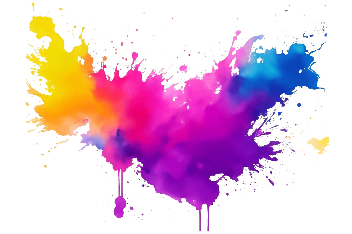 Colorful Rainbow Paint Ink Splash Graphic by pixeness · Creative Fabrica