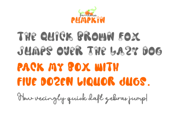 Farmhouse Pumpkin Font PNG with transparent background - Preview 5