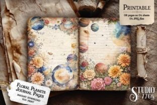 Floral Planets Junk Journal Pages Graphic by Studio 7766 · Creative Fabrica