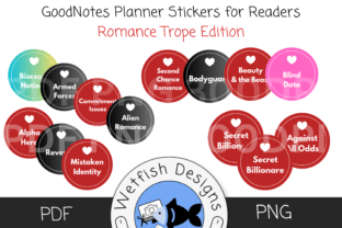 GoodNotes Planner Romance Trope Stickers Graphic by Wetfish Designs ...