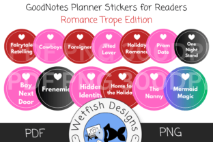 GoodNotes Planner Romance Trope Stickers Graphic by Wetfish Designs ...