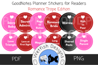 GoodNotes Planner Romance Trope Stickers Graphic by Wetfish Designs ...