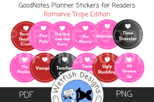 GoodNotes Planner Romance Trope Stickers Graphic by Wetfish Designs ...