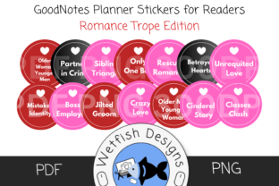 GoodNotes Planner Romance Trope Stickers Graphic by Wetfish Designs ...