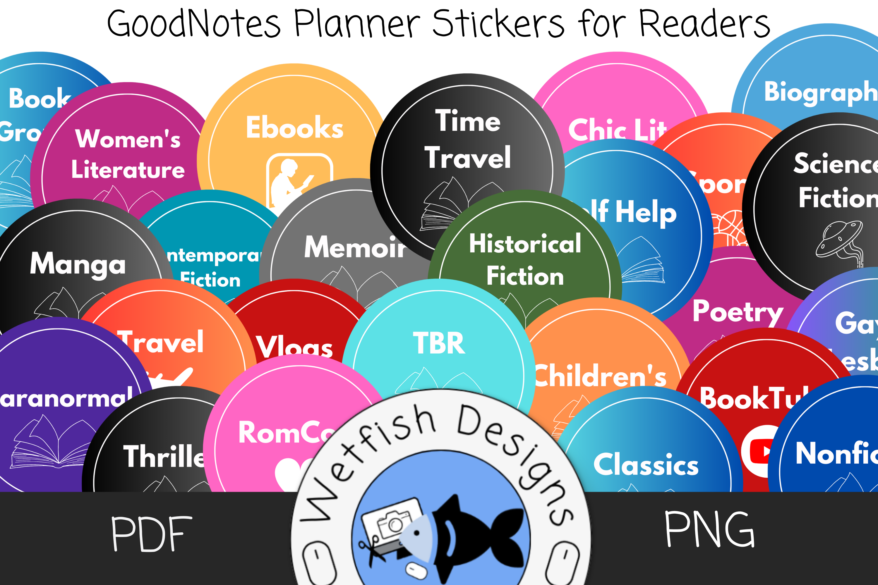 GoodNotes Planner Stickers for Readers Graphic by Wetfish Designs ...