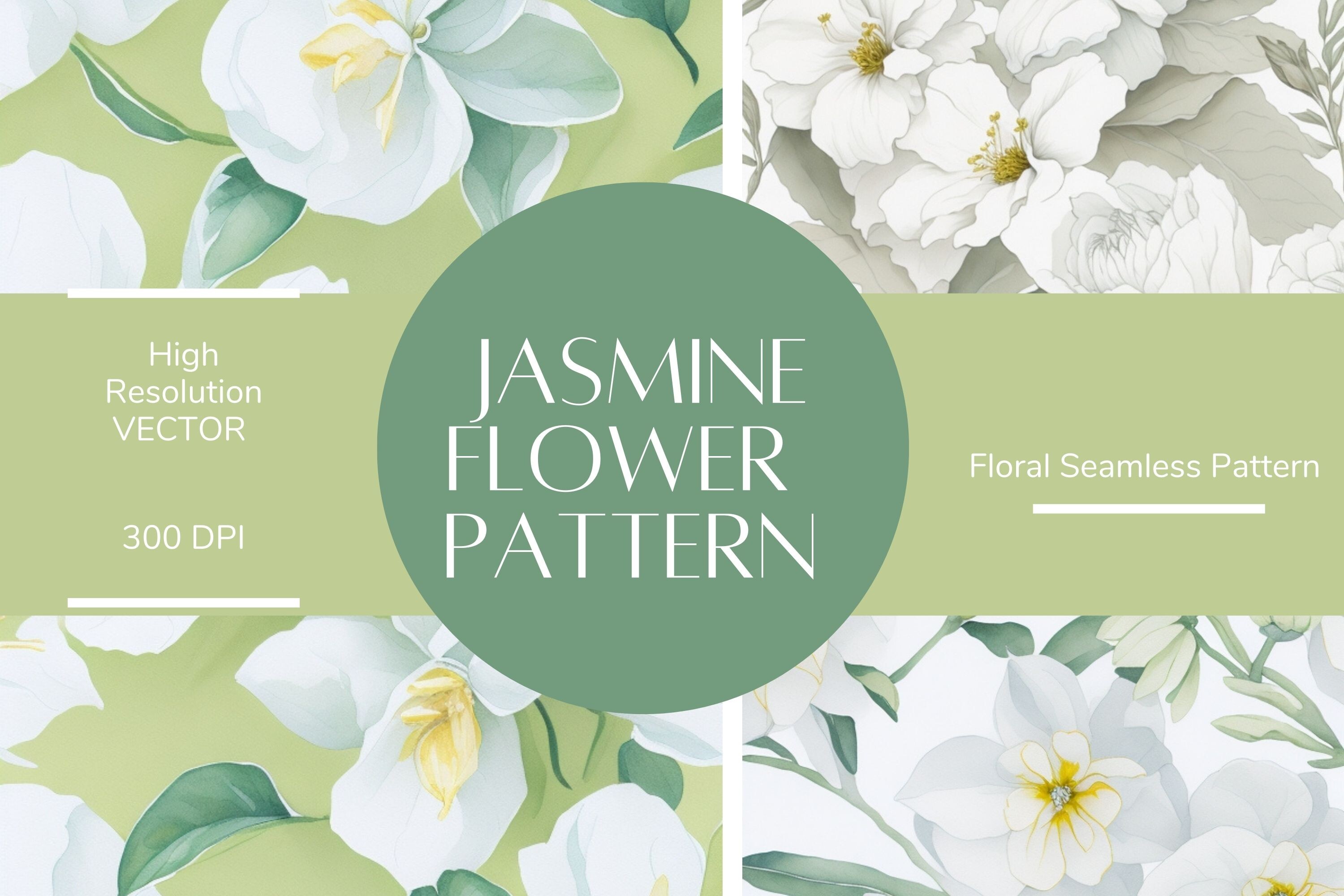 Jasmine Flower Seamless Pattern Graphic by Rosy Studios · Creative Fabrica