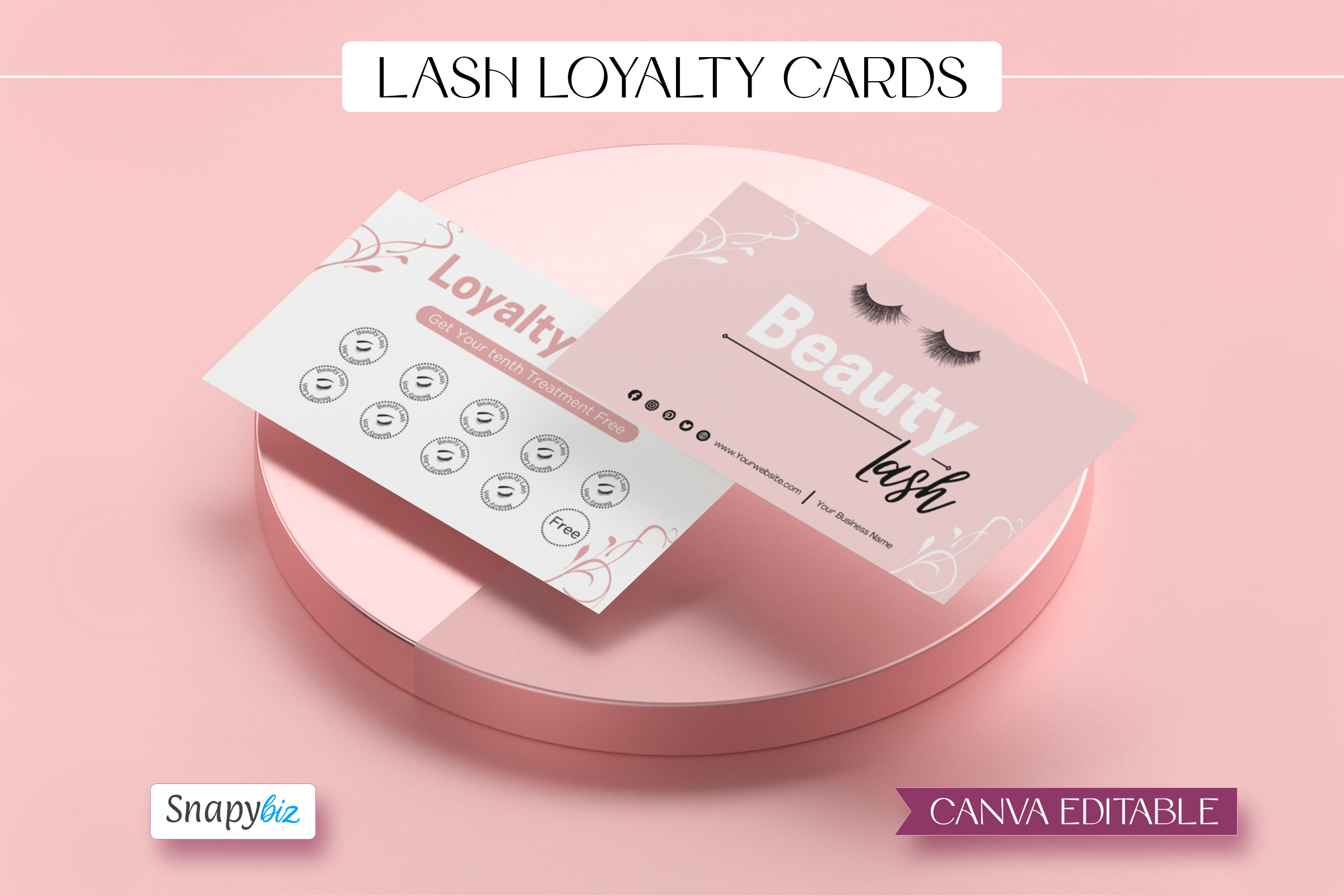 Lash Loyalty Cards Editable Template