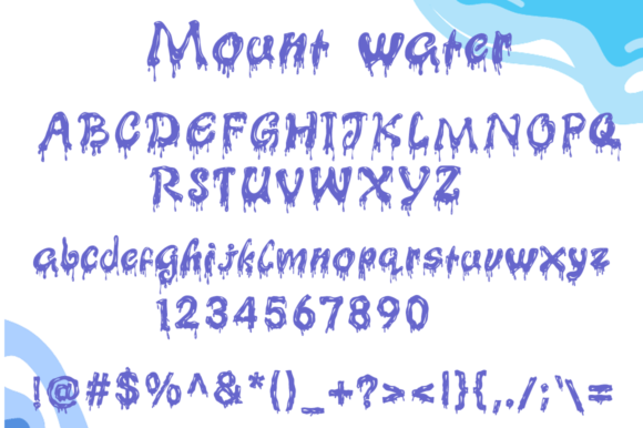Mount Water Font PNG with transparent background - Preview 4