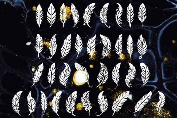Nostalgic Feather Font PNG with transparent background - Preview 1