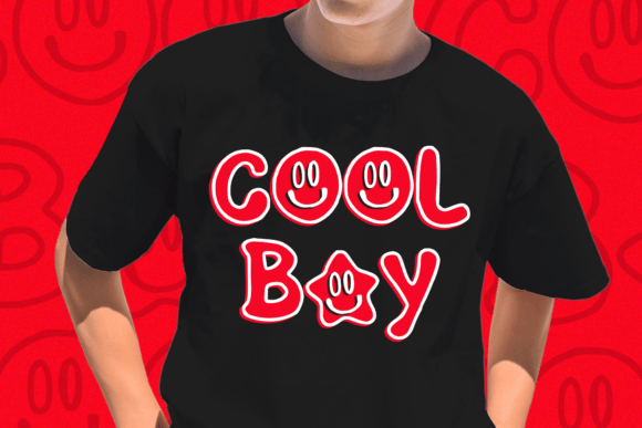 Retro Smile Font PNG with transparent background - Preview 3