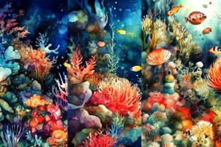 Underwater Digital Papers Graphic by BonaDesigns · Creative Fabrica