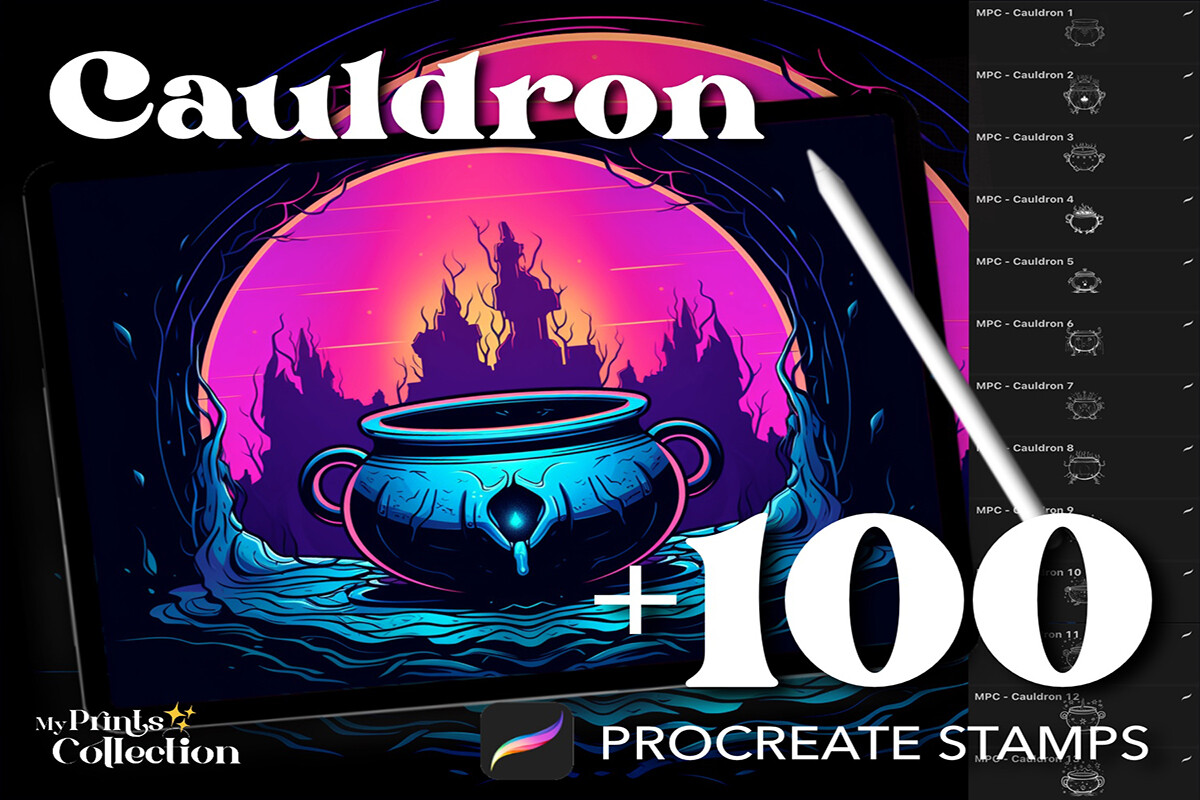 100+ Procreate Cauldron Stamps Graphic by myprintscollection · Creative ...