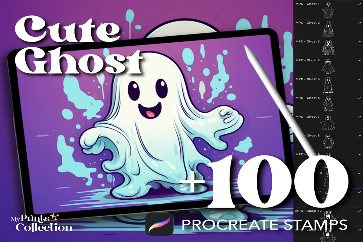 100+ Procreate Cute Ghost Stamps Graphic by myprintscollection ...