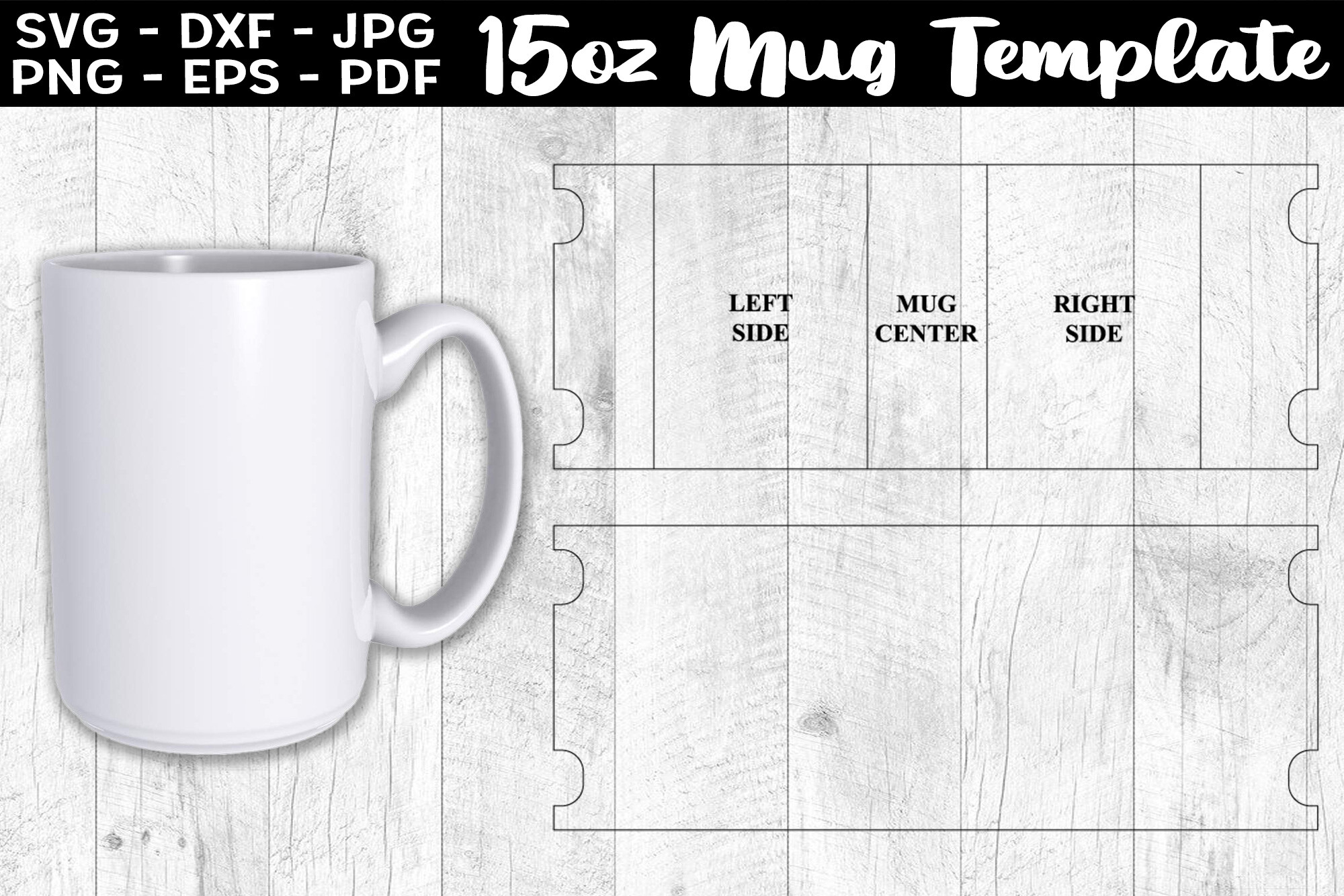 15oz Mug Template Sublimation Full Wrap Graphic by Aleksa Popovic   Creative Fabrica